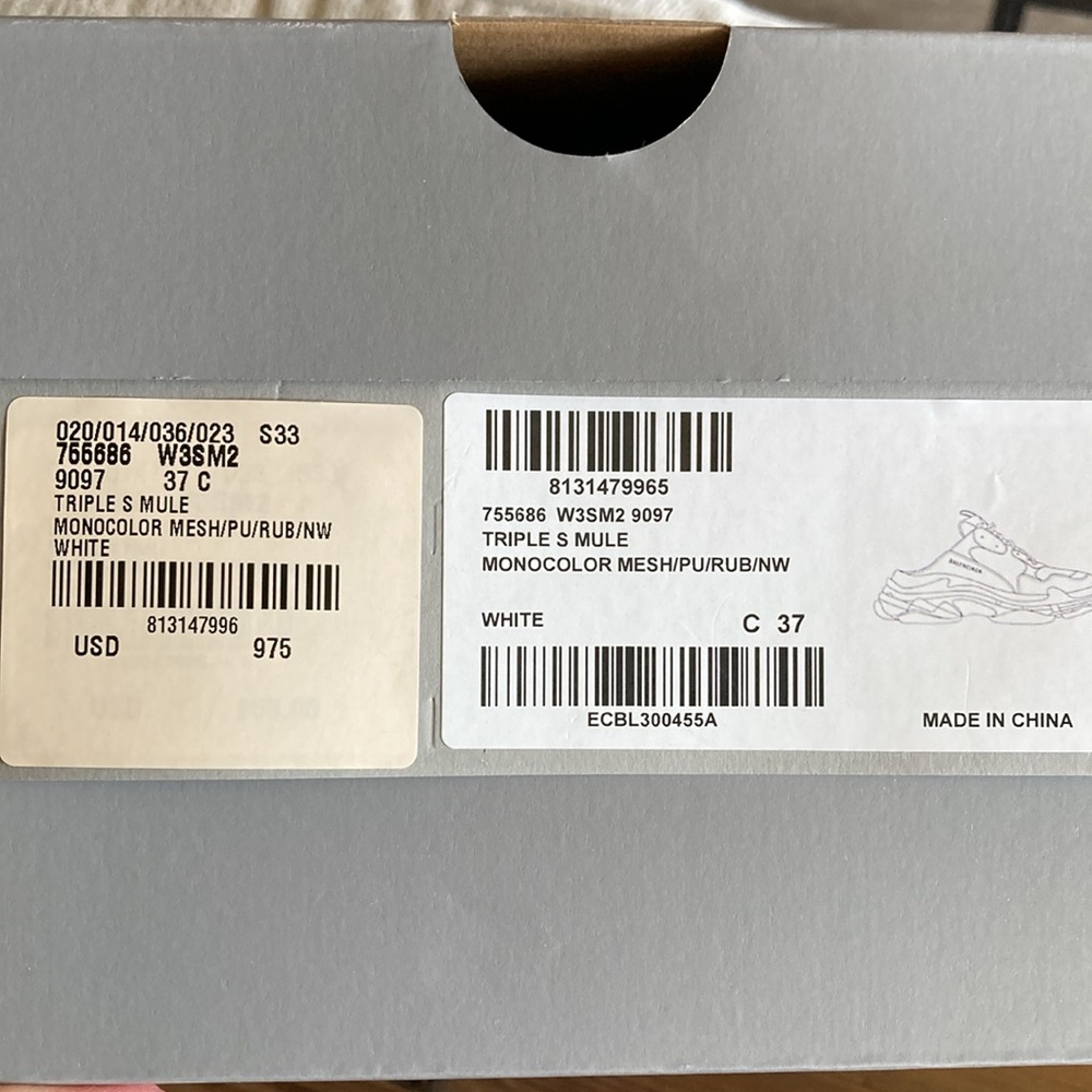 BALENCIAGA Triple S Mesh White Mule Sneakers - Picture 13 of 15